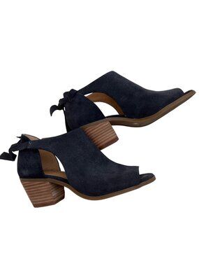 Lucky Brand Betsee Moroccan Blue Suede Tie Back Booties